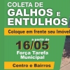 Mutirão para recolhimento de galhos e entulhos